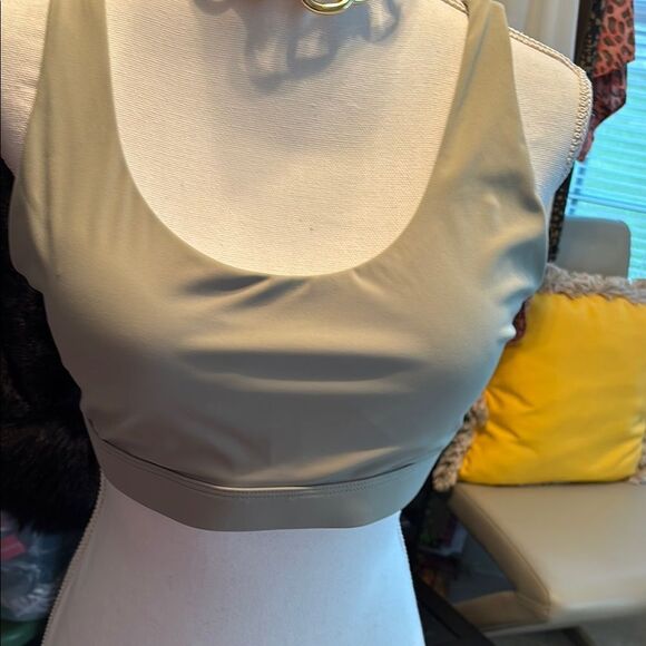 Olive Green Women's Sports Bra - Picture 5 of 6